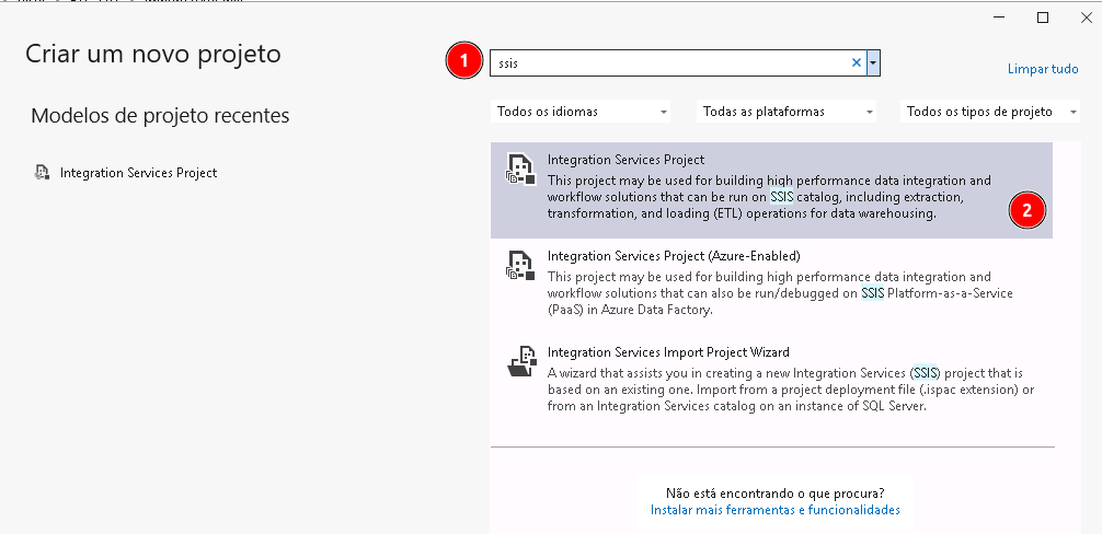 Criar Projeto SSIS