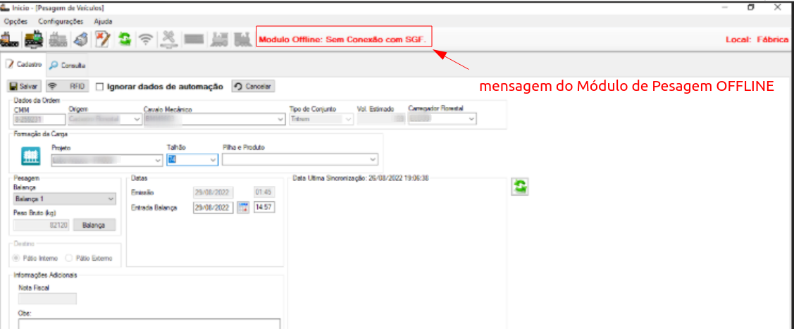 Modulo de Pesagem offline